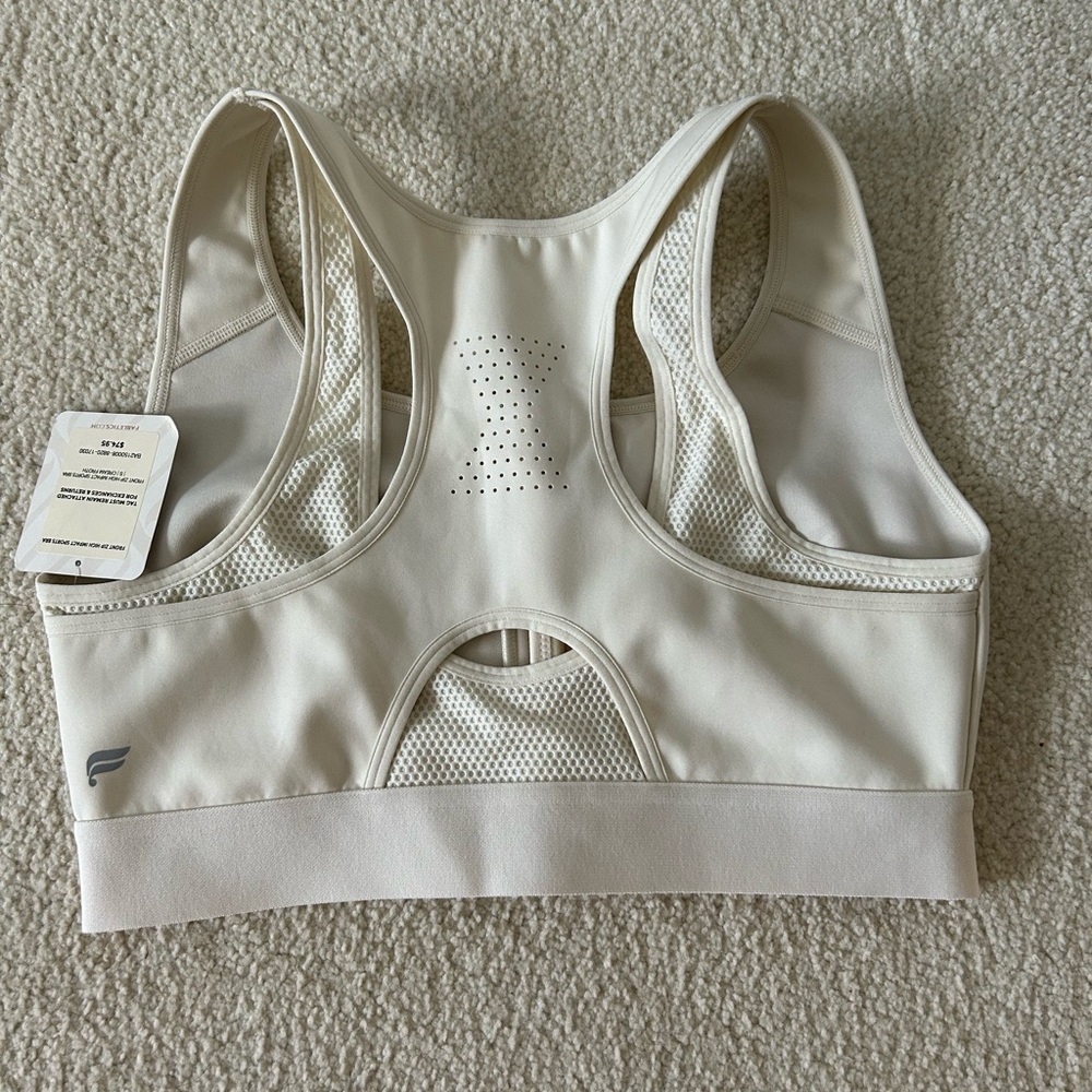 Fabletic Women's Cream Sports Bra - Picture 2 of 4